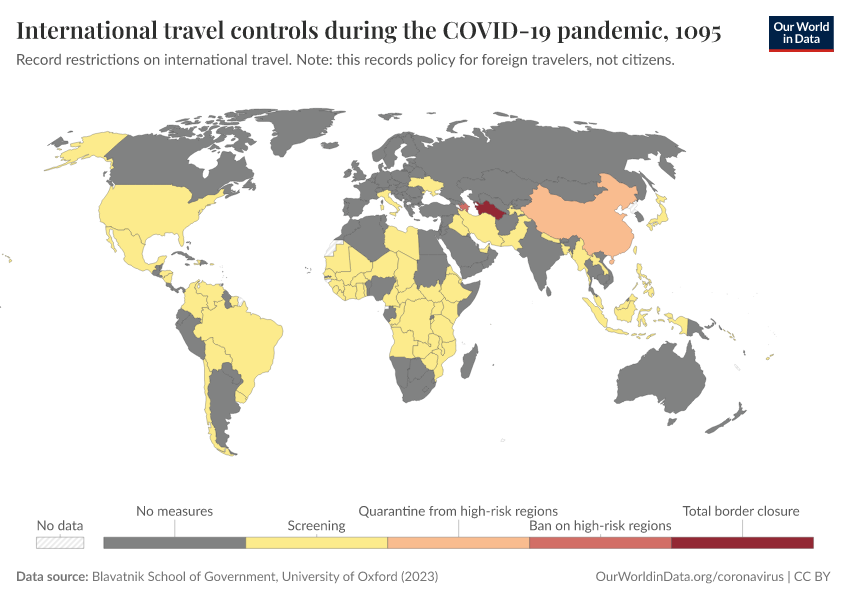A thumbnail of the "International travel controls during the COVID-19 pandemic" chart