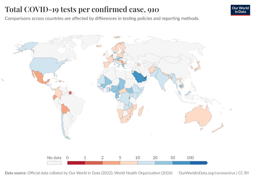 A thumbnail of the "Total COVID-19 tests per confirmed case" chart