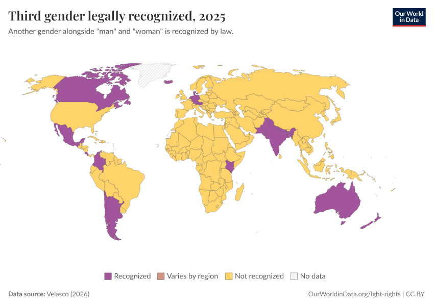A thumbnail of the "Third gender legally recognized" chart